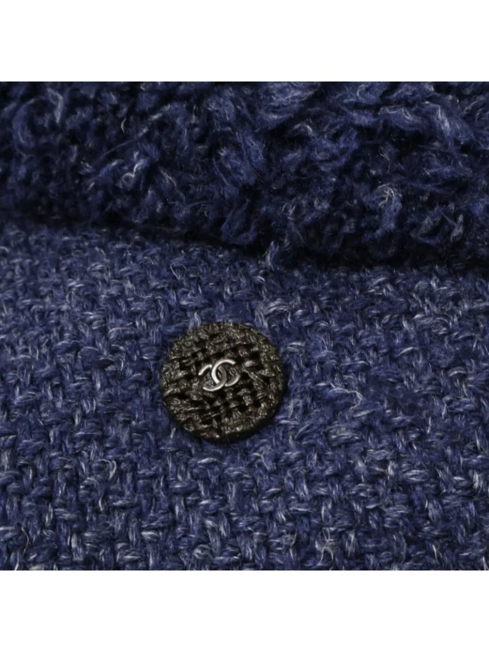 Chanel CC Logo Button Fleece Color Tweed Double Jacket 38